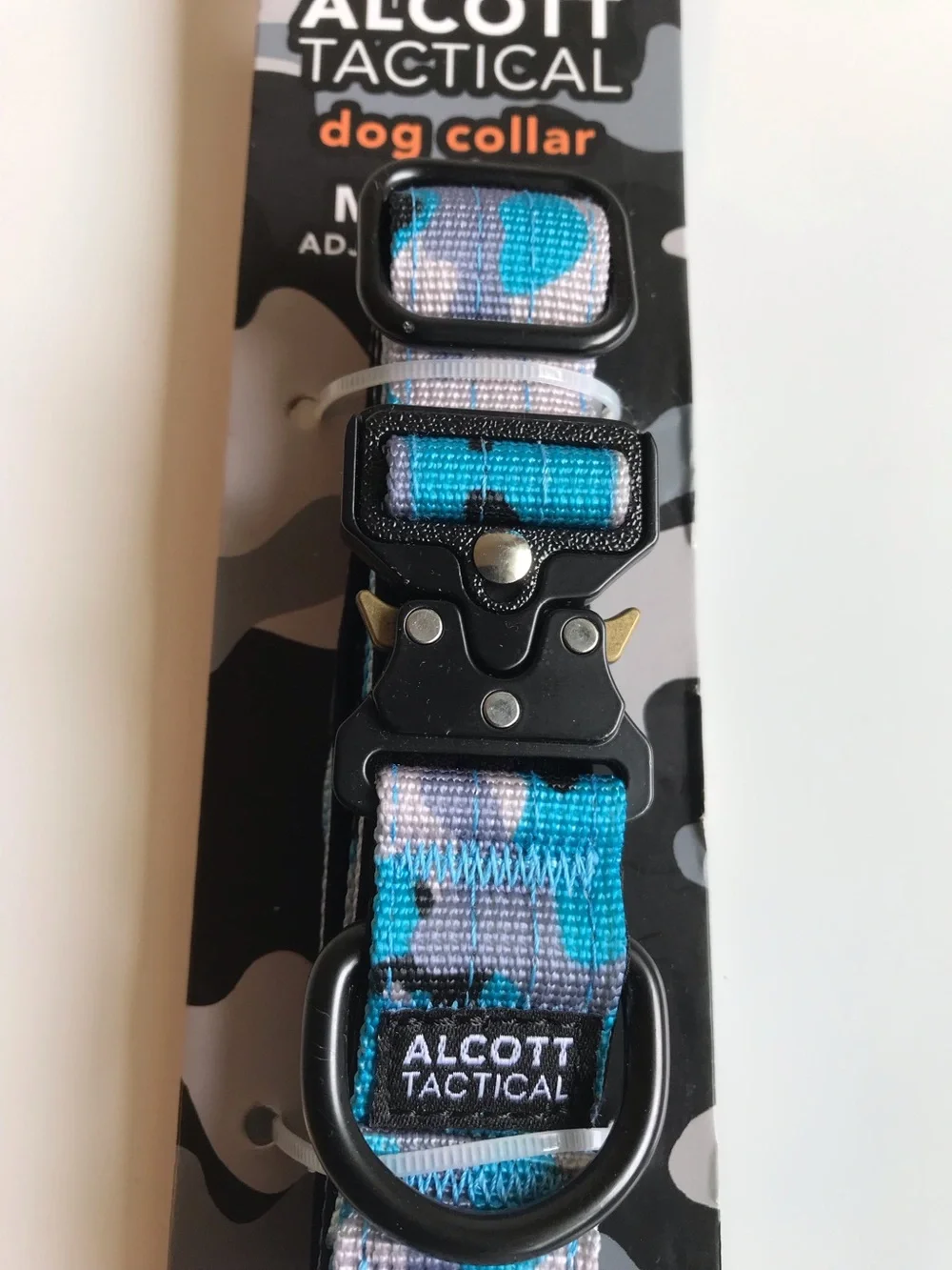 Alcott Tactical Adjustable Blue Camouflage Camo Medium 15-20 Inches Dog Collar